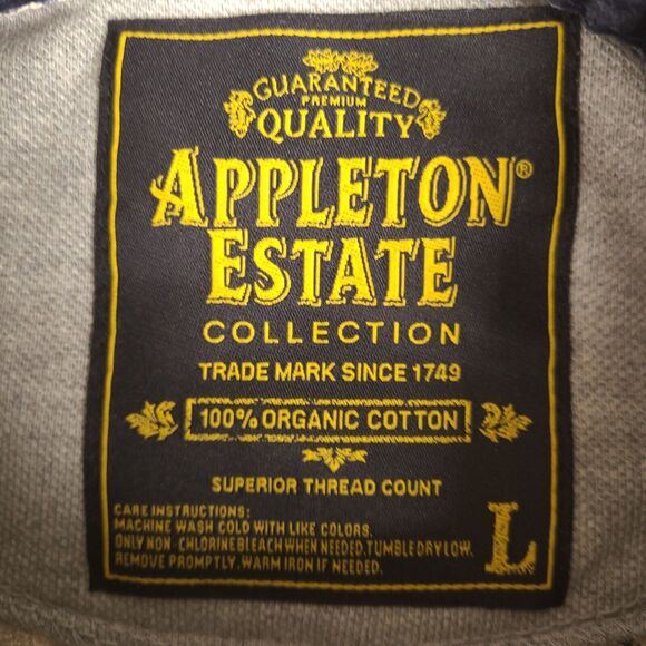 Appleton Estate Jamaica Rum Polo Shirt Mens Large Gray Organic Cotton Embroidery - Picture 4 of 15